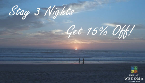 stay 3 nights get 15% off